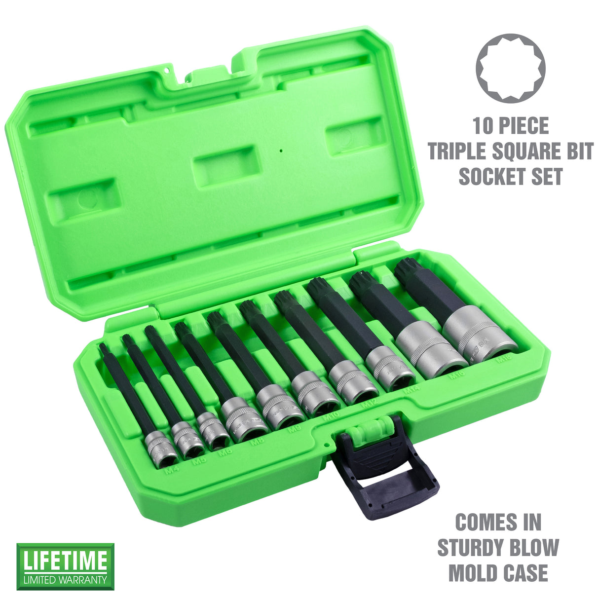 OEMTOOLS 23519 10 Piece Extra Long Triple Square Bit Socket Set Additional Image 1