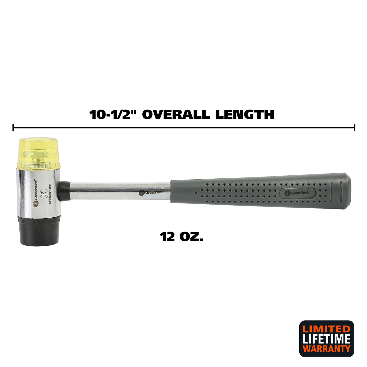 GreatNeck 55PM Steel Plastic/Rubber Mallet (12 Oz.) Additional Image 1
