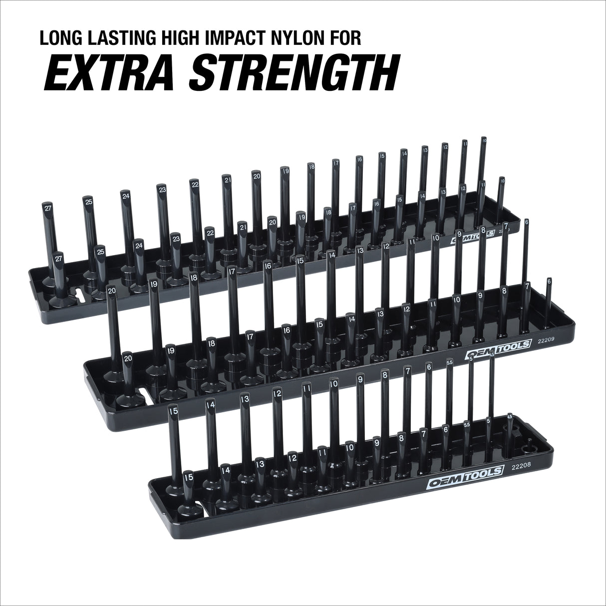 OEMTOOLS 22211 3 Piece Socket Tray Set - Metric Additional Image 2