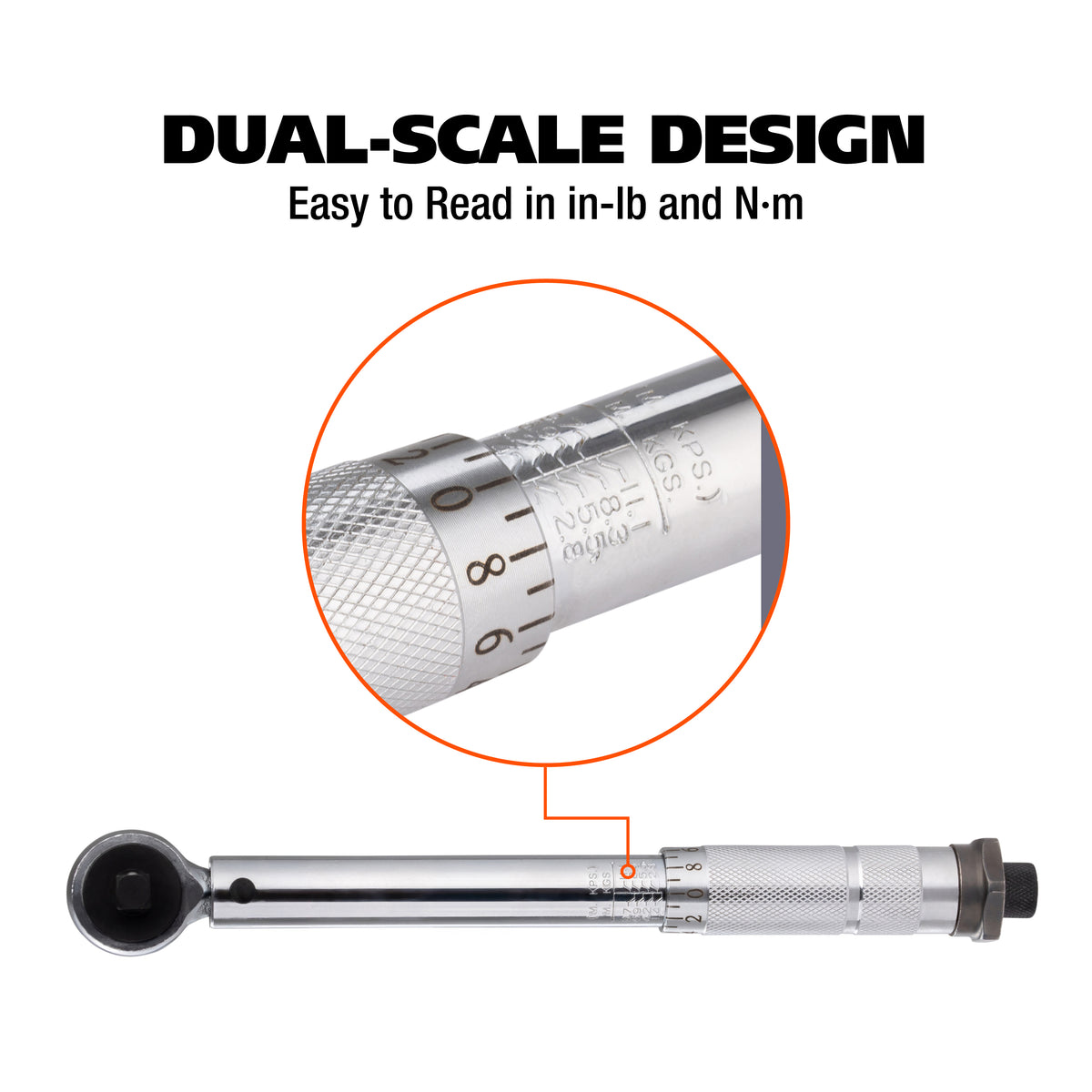 GreatNeck MATW1 3/8 Drive Click Style Torque Wrench (120-960 In/Lb.) Additional Image 3