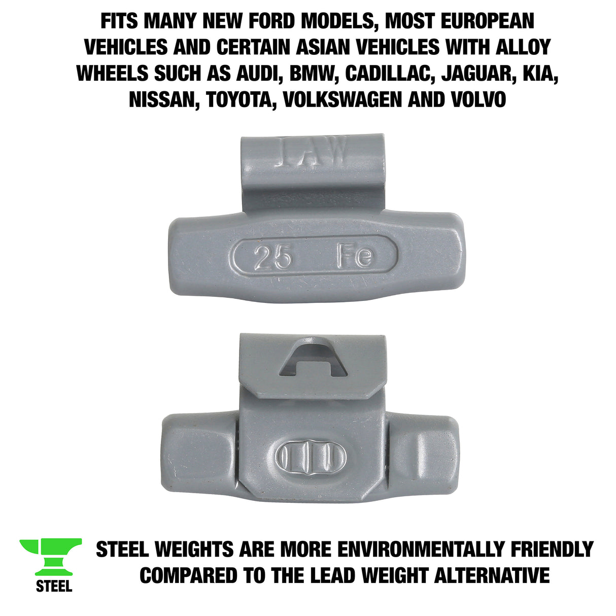 OEMTOOLS 23273 25 gm. IW Style Steel Wheel Weight - 1 Box of 25 Additional Image 1