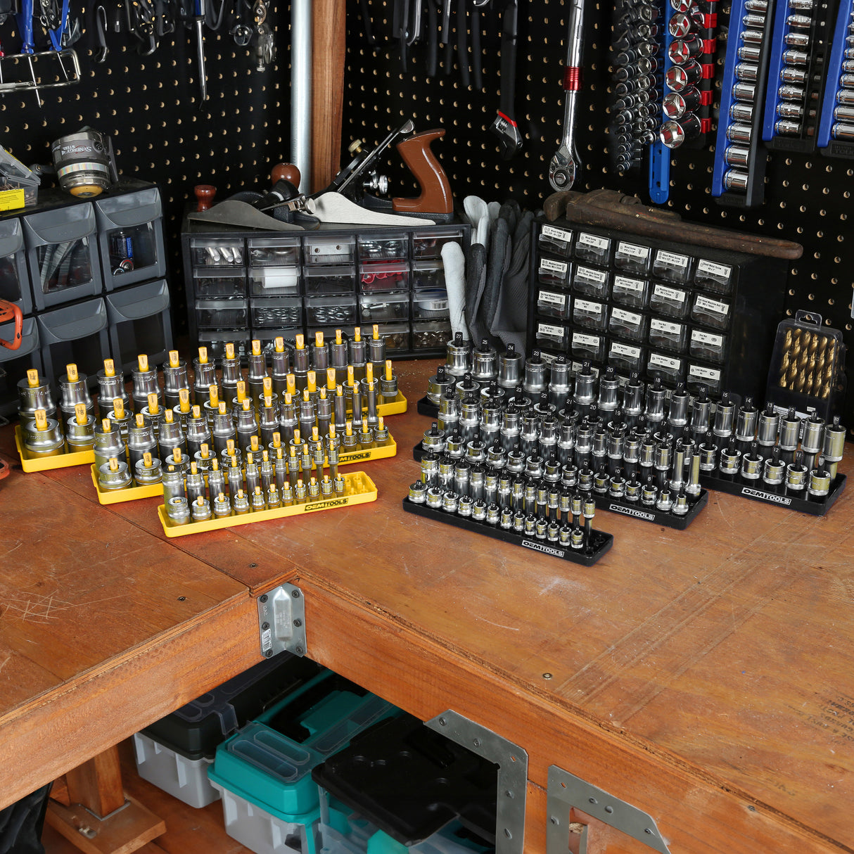 OEMTOOLS 22238 6 Piece SAE and Metric Socket Tray Set (Yellow and Black) Additional Image 9