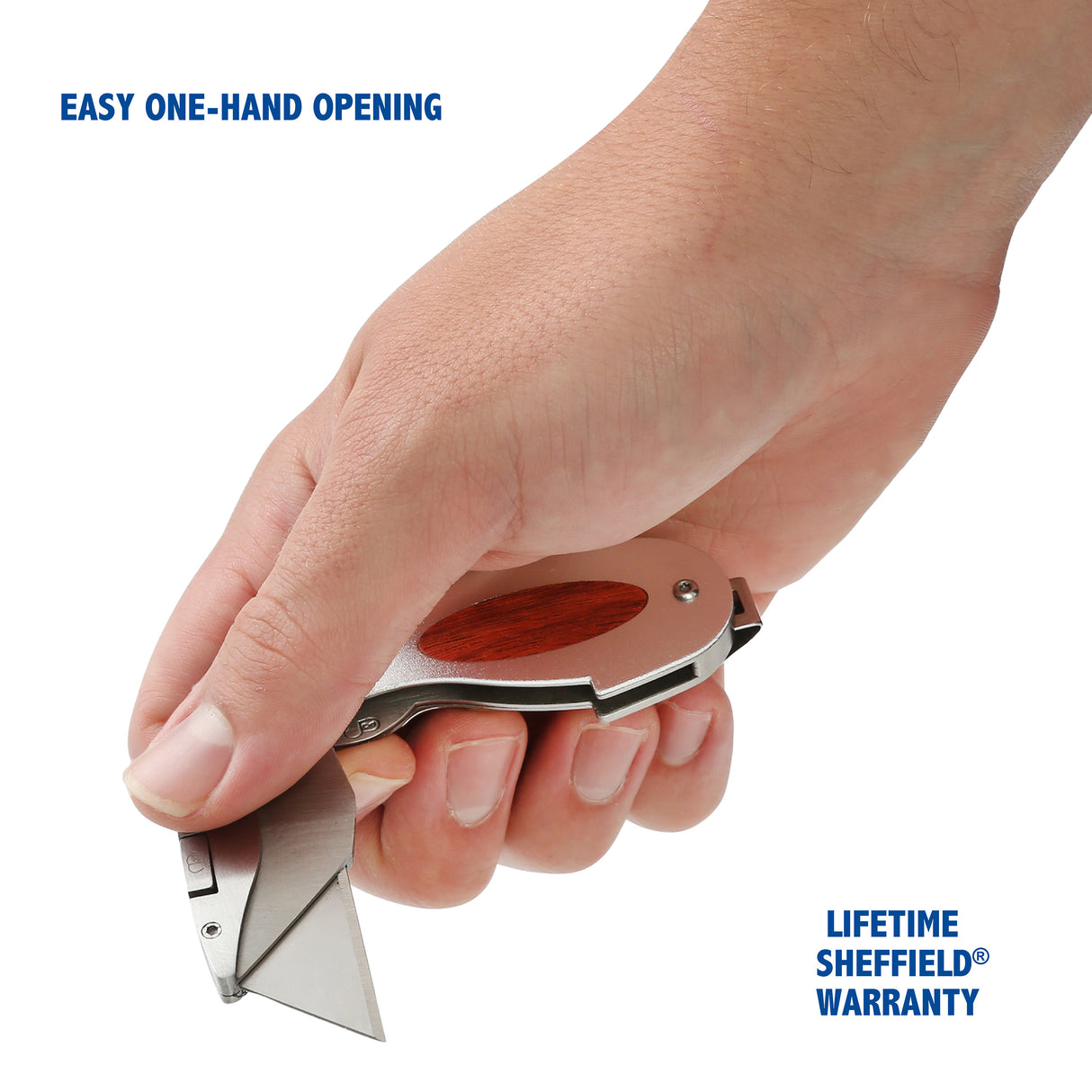 Sheffield 58132 Elliptic Folding Lock Back® Utility Knife Additional Image 3