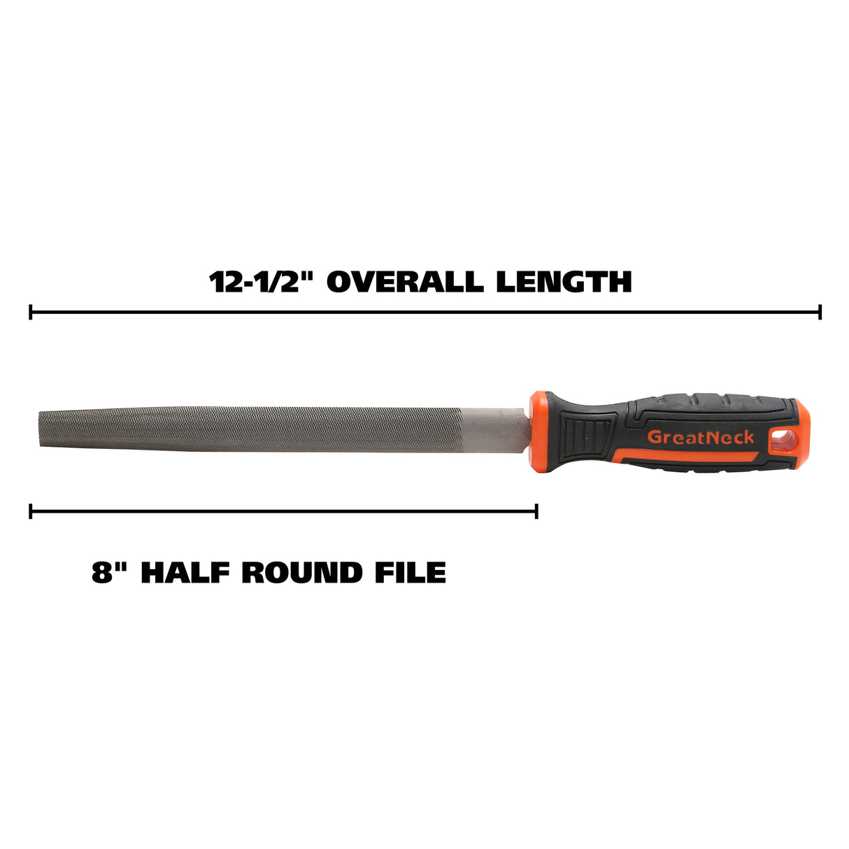 GreatNeck HHR8C Half Round File (8 Inch) Additional Image 1