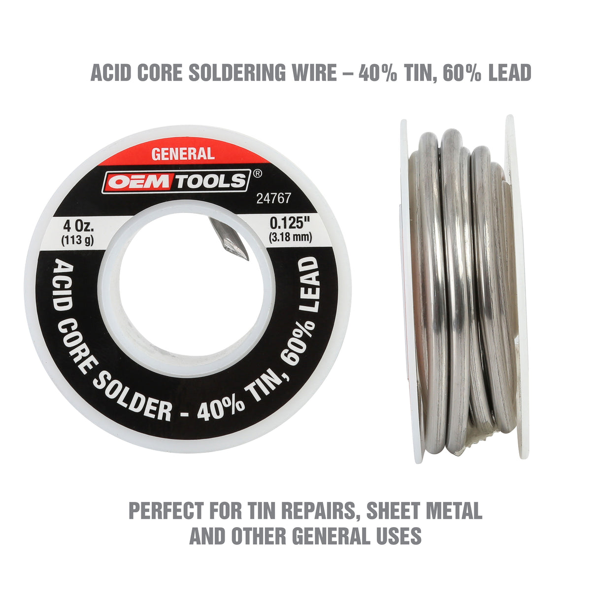 OEMTOOLS 24767 Acid Core Solder– 40% Tin, 60% Lead Additional Image 1