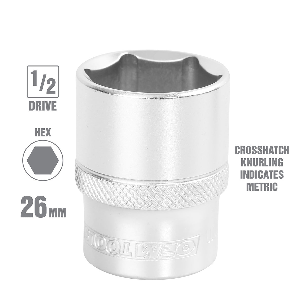 OEMTOOLS 22406 26 mm 1/2 Inch Drive Socket Additional Image 1