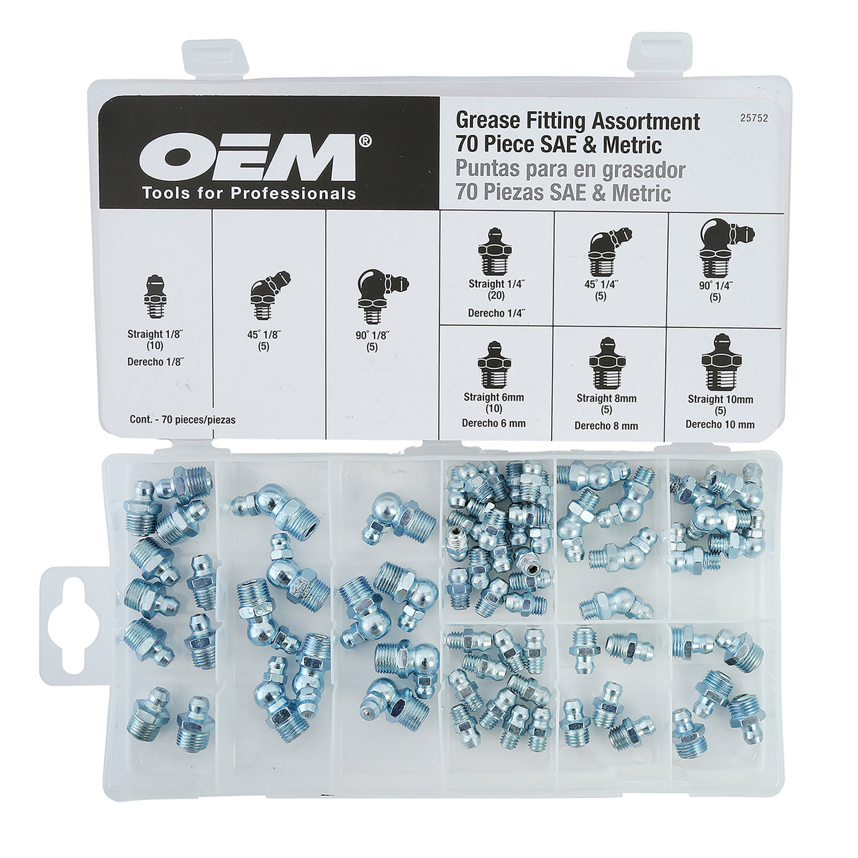 OEMTOOLS 25752 70-Piece Grease Fitting Assortment Additional Image 1