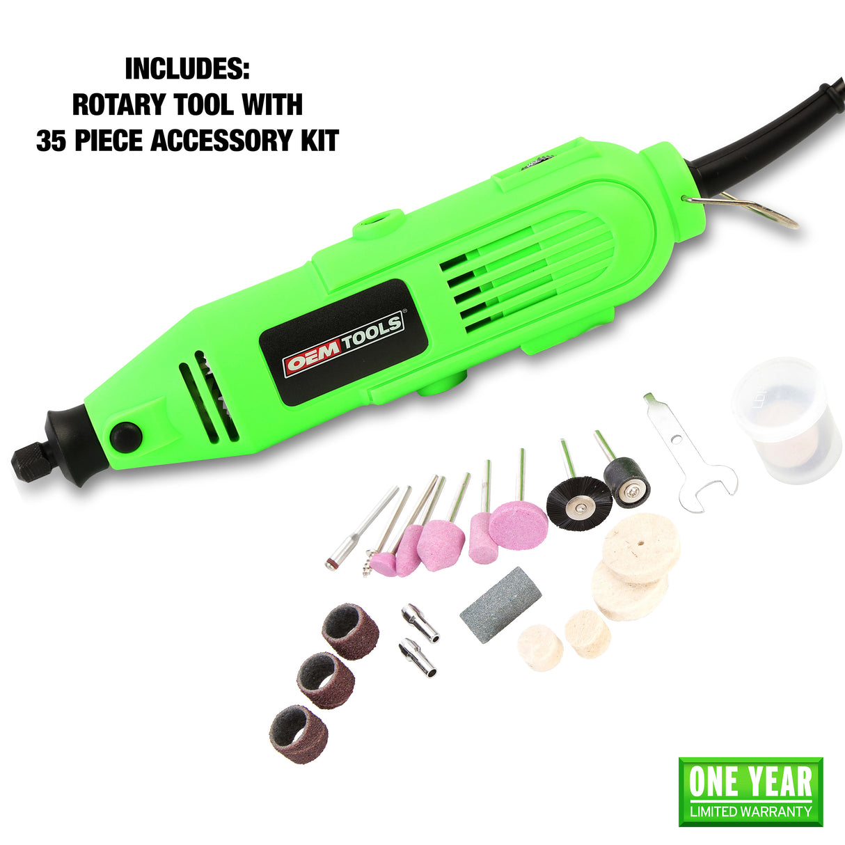 OEMTOOLS 24664 Rotary Tool with 35 Piece Accessory Kit Additional Image 1