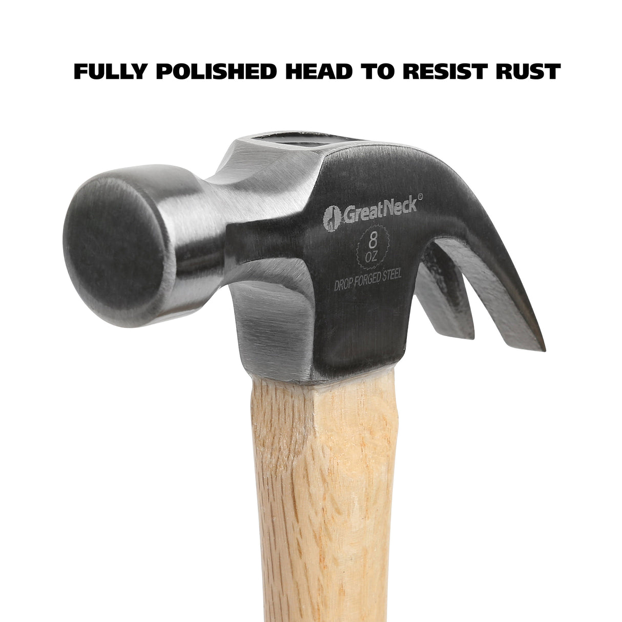 GreatNeck M8C Curved Claw Hammer (8 Oz.) with Hardwood Handle Additional Image 3