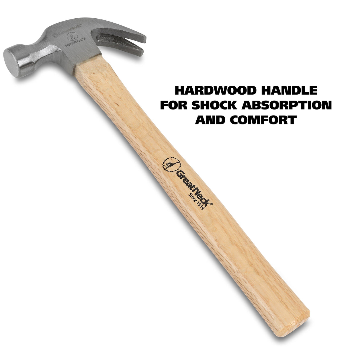 GreatNeck M8C Curved Claw Hammer (8 Oz.) with Hardwood Handle Additional Image 4
