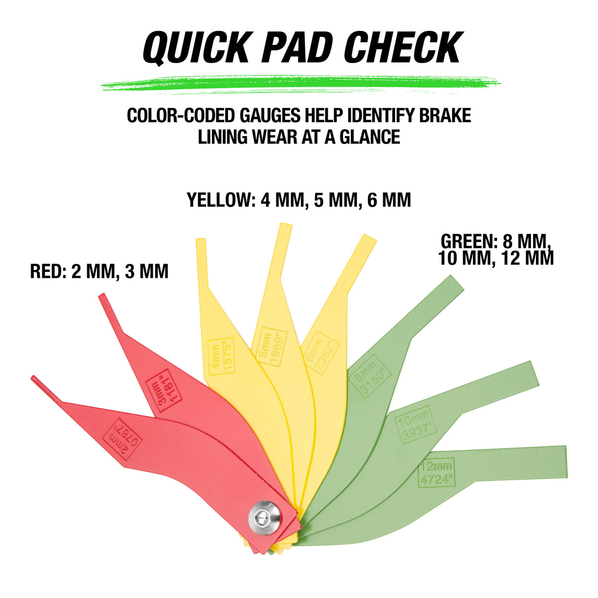 OEMTOOLS 25266 8 Piece Manual Brake Gauge Set Additional Image 1