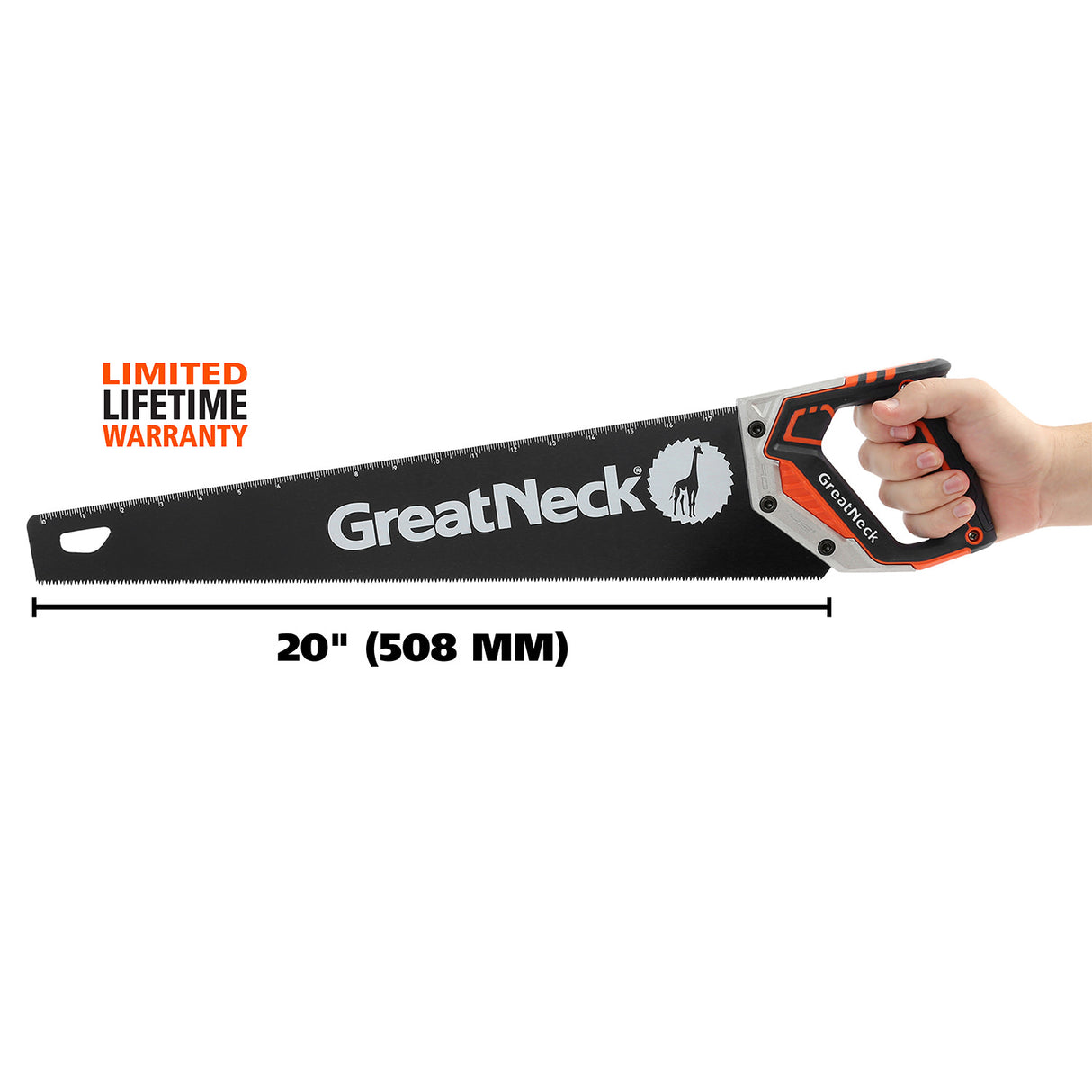 GreatNeck 74004 20 Inch Aggressive Tooth Handsaw w/ Aluminum Frame Composite Handle Additional Image 1