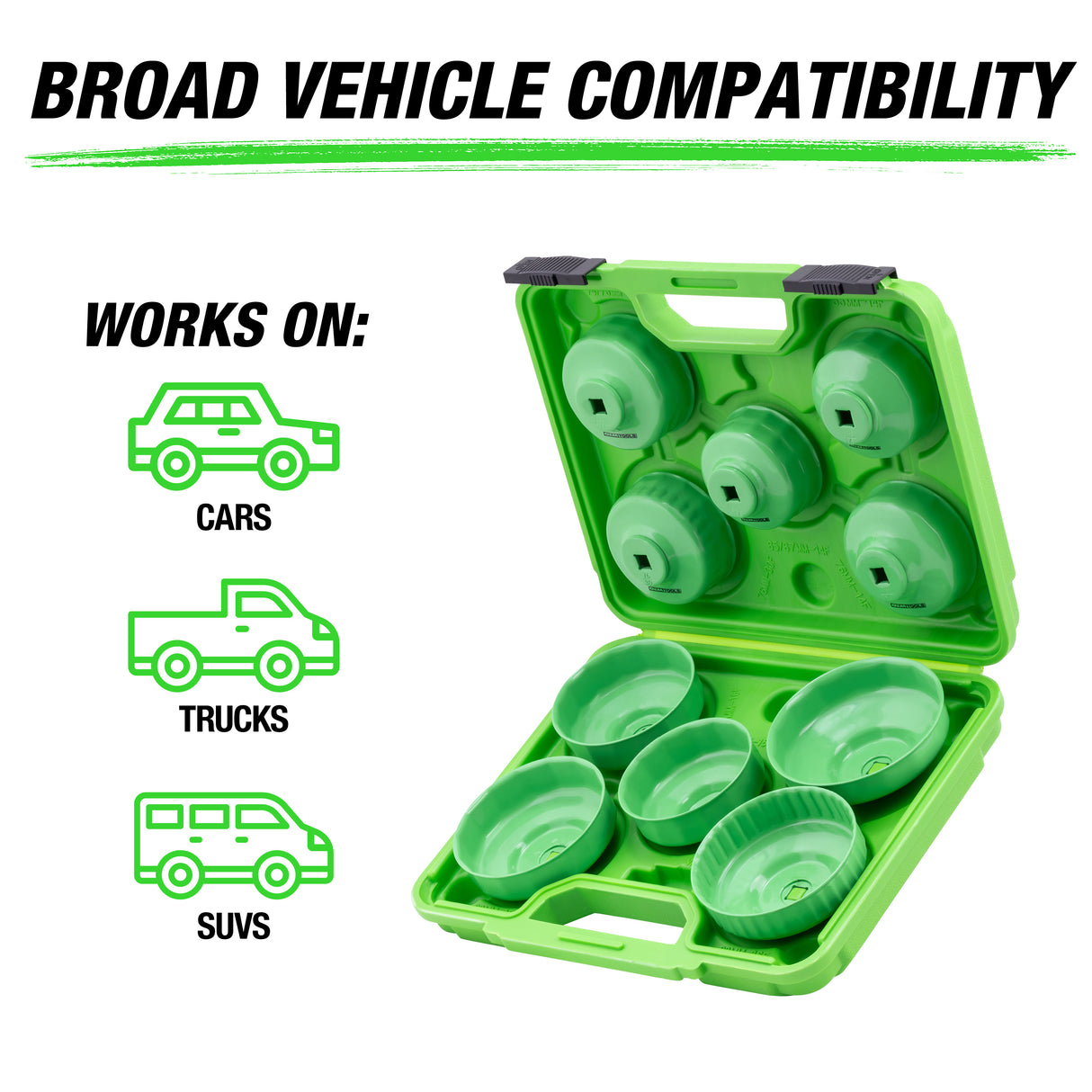OEMTOOLS 87151 10 Piece Oil Filter Cap Wrench Set Additional Image 2