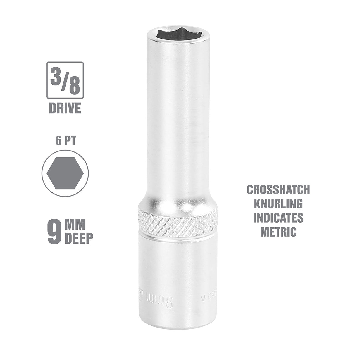 OEMTOOLS 22323 9 mm 3/8 Inch Drive Deep Socket Additional Image 1