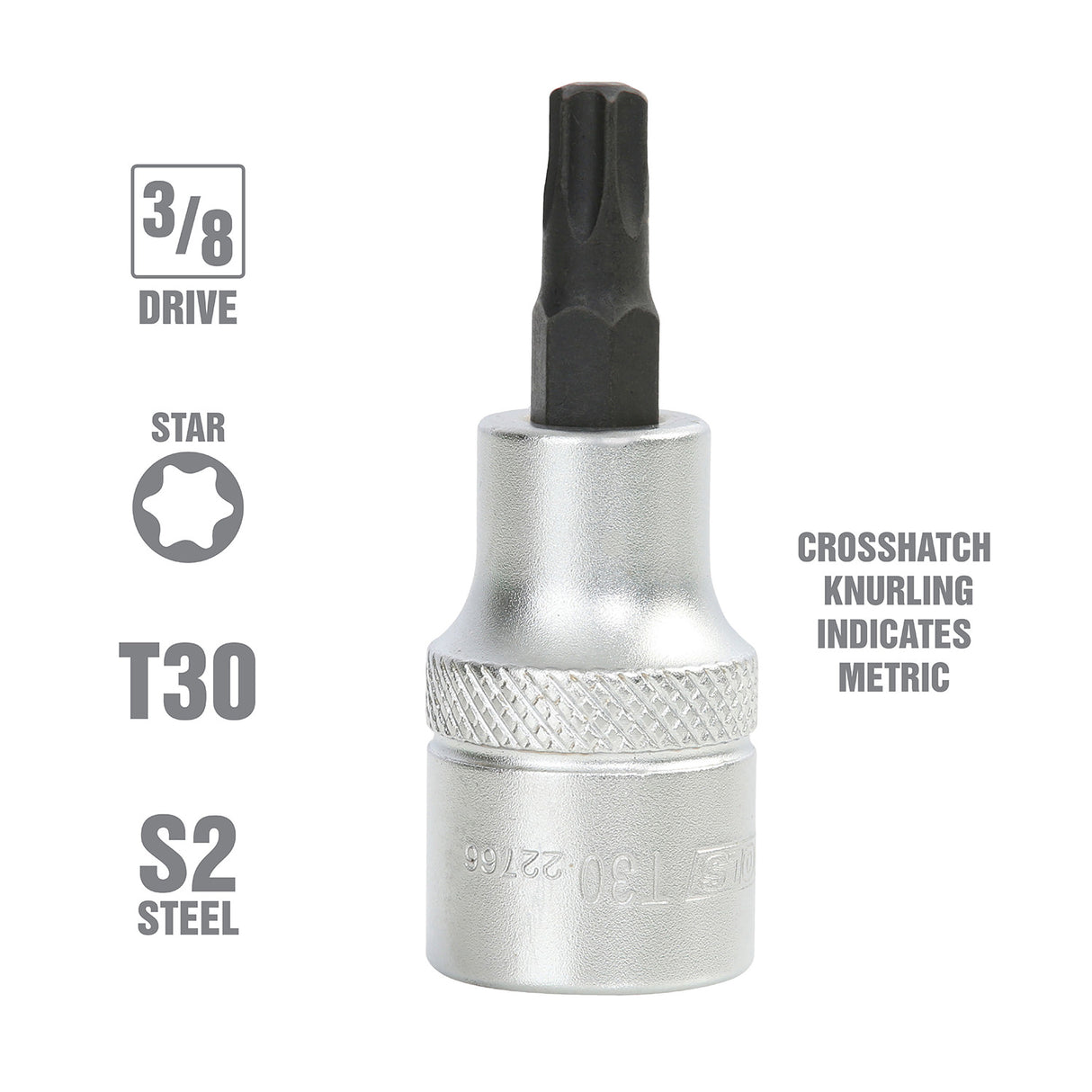 OEMTOOLS 22766 3/8 Inch Drive Star Socket Bit (T30) Additional Image 1