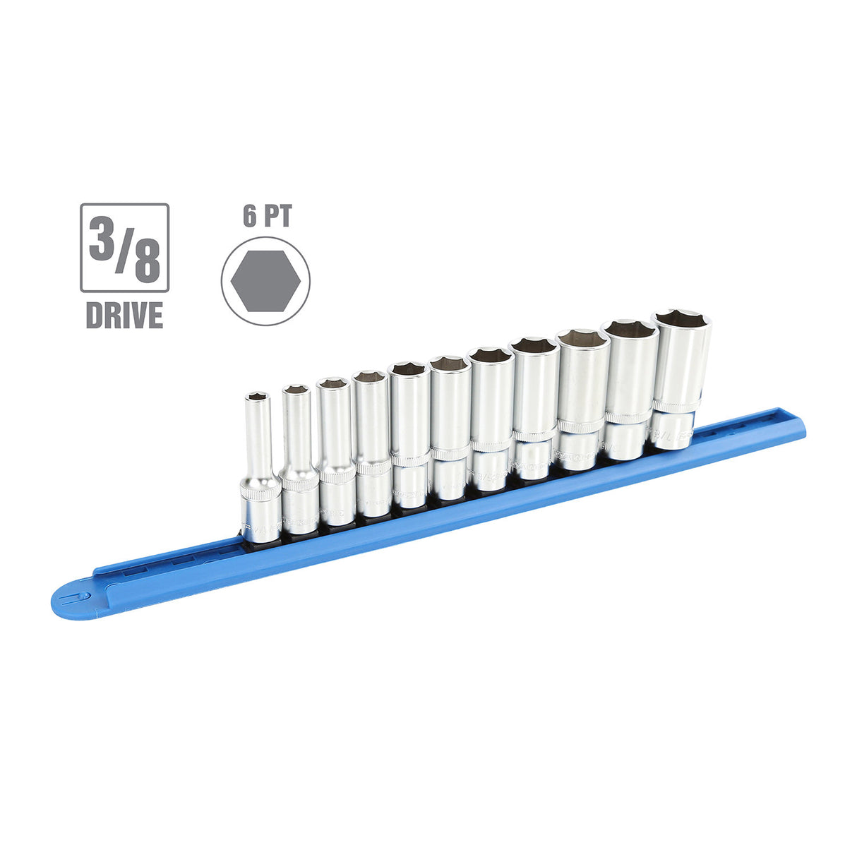 OEMTOOLS 22957 3/8 Inch Drive Deep Socket 11 Piece Set (SAE) Additional Image 1