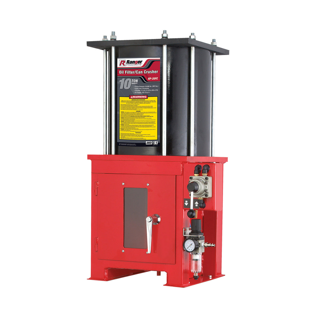 Ranger RP20FC 10 Ton Pneumatic Oil-Filter Crusher With Stand Additional Image 1