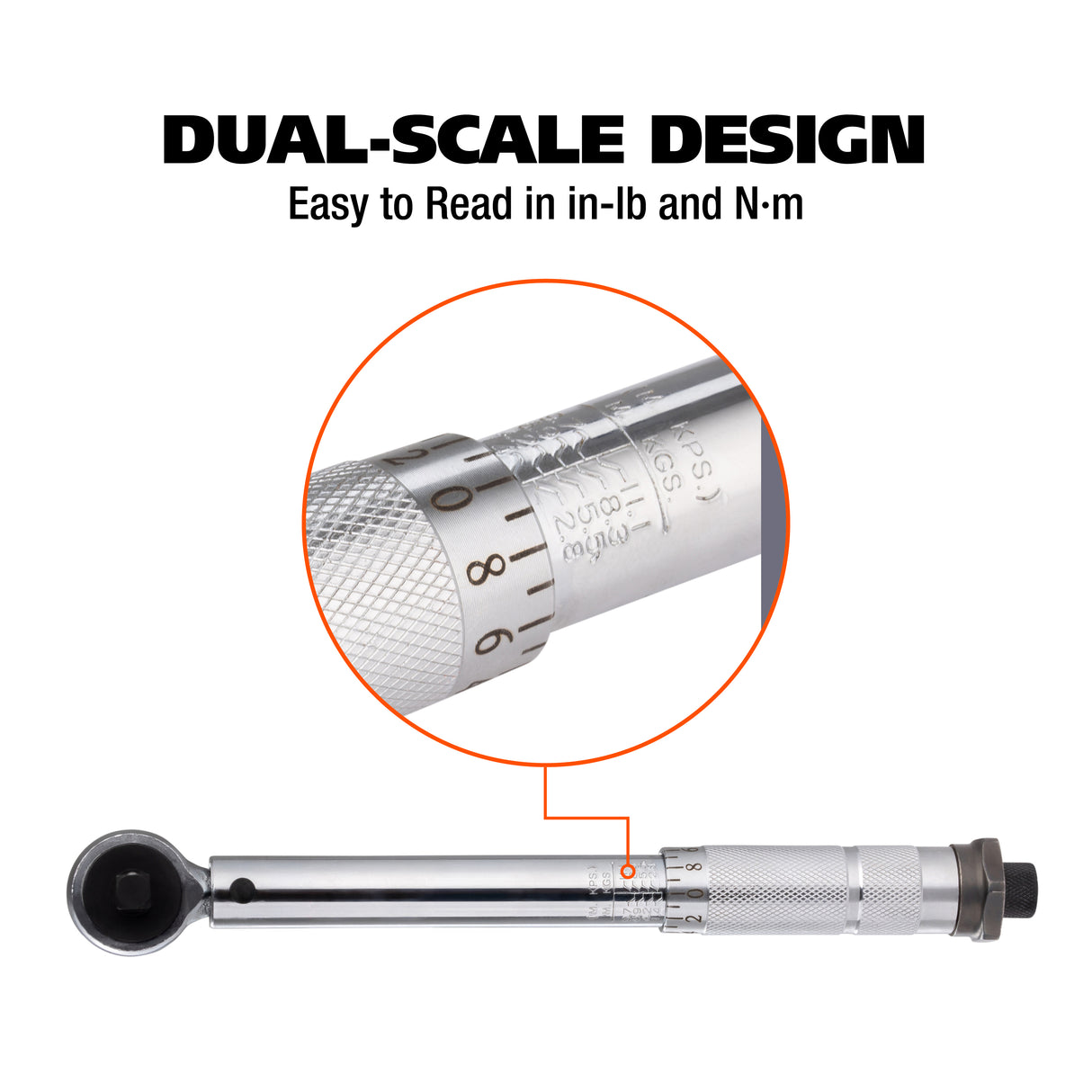 GreatNeck MATW1 3/8 Drive Click Style Torque Wrench (120-960 In/Lb.) Additional Image 3