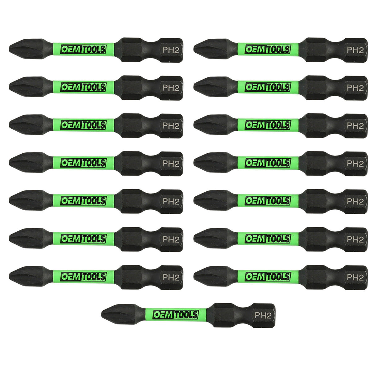 OEMTOOLS 26521 15-Pack Extended Phillips #2 Impact Bit Set Main Image