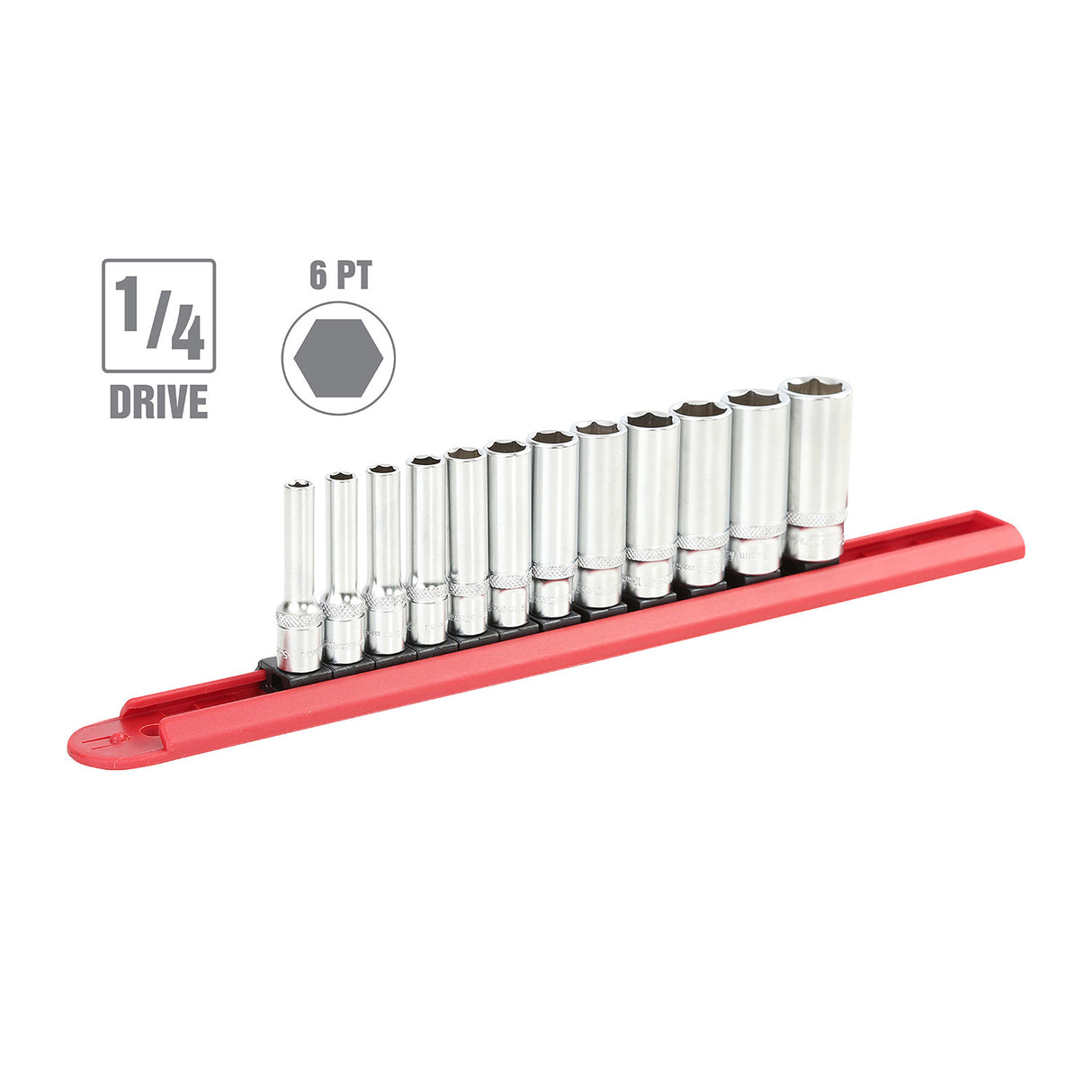 OEMTOOLS 22951 1/4 Inch Drive Deep Socket 12 Piece Set (Metric) Additional Image 1
