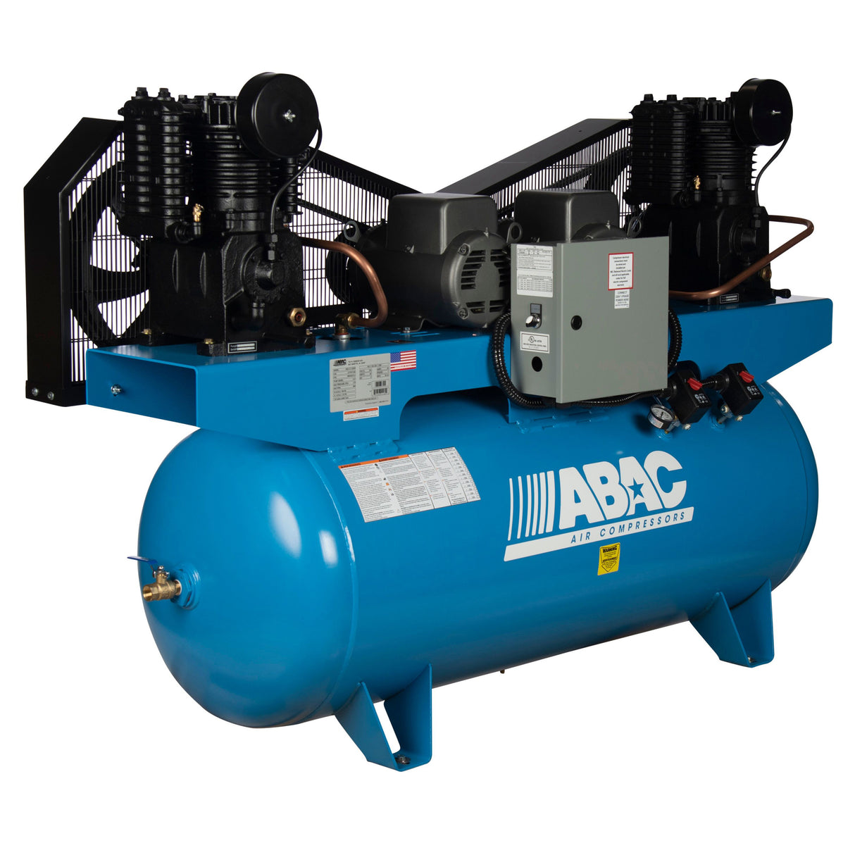 ABAC ABC7-43120HD 7.5 HP Duplex 2x7.5 460V 3Ph Air Compressor Additional Image 3