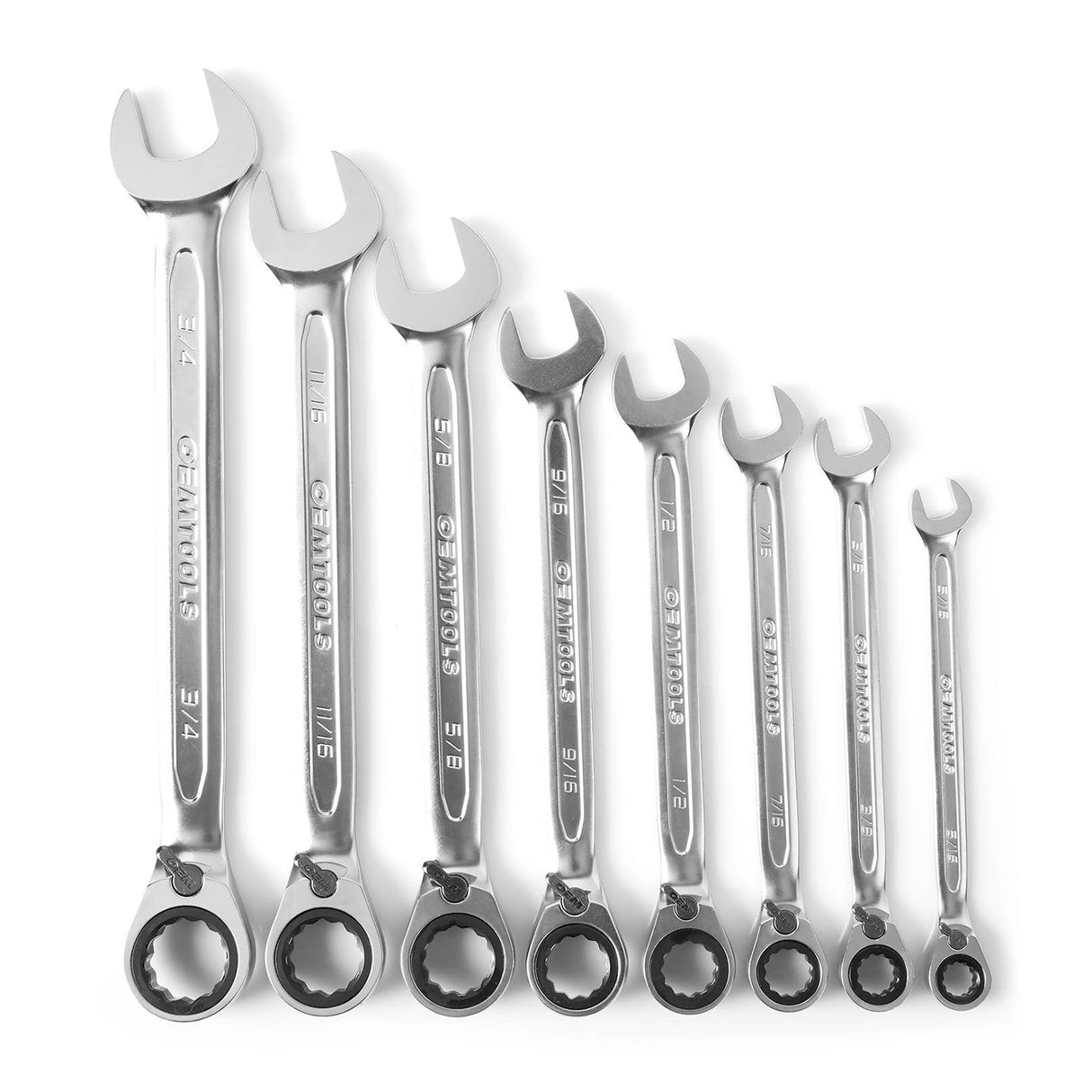 OEMTOOLS 23989 8 Piece RingStop® Reversible Ratcheting Wrench Set (SAE) Additional Image 1