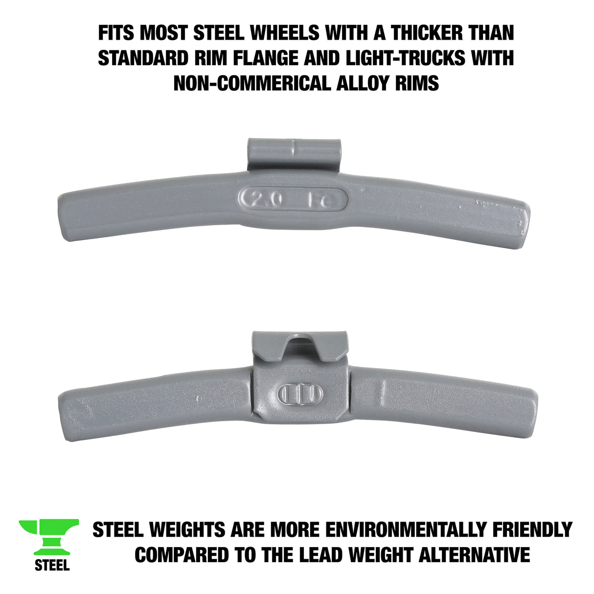 OEMTOOLS 23266 2.0 oz. T Style Steel Wheel Weight - 1 Box of 25 Additional Image 1