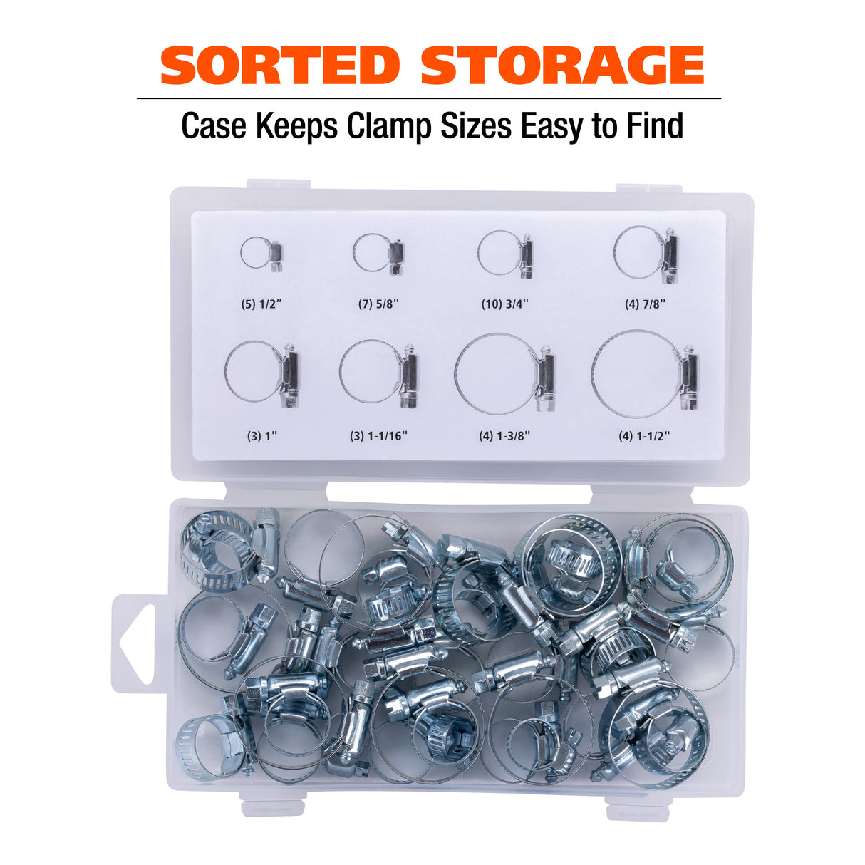 GreatNeck 68228 40-Piece Steel Hose Clamp Assortment Additional Image 4