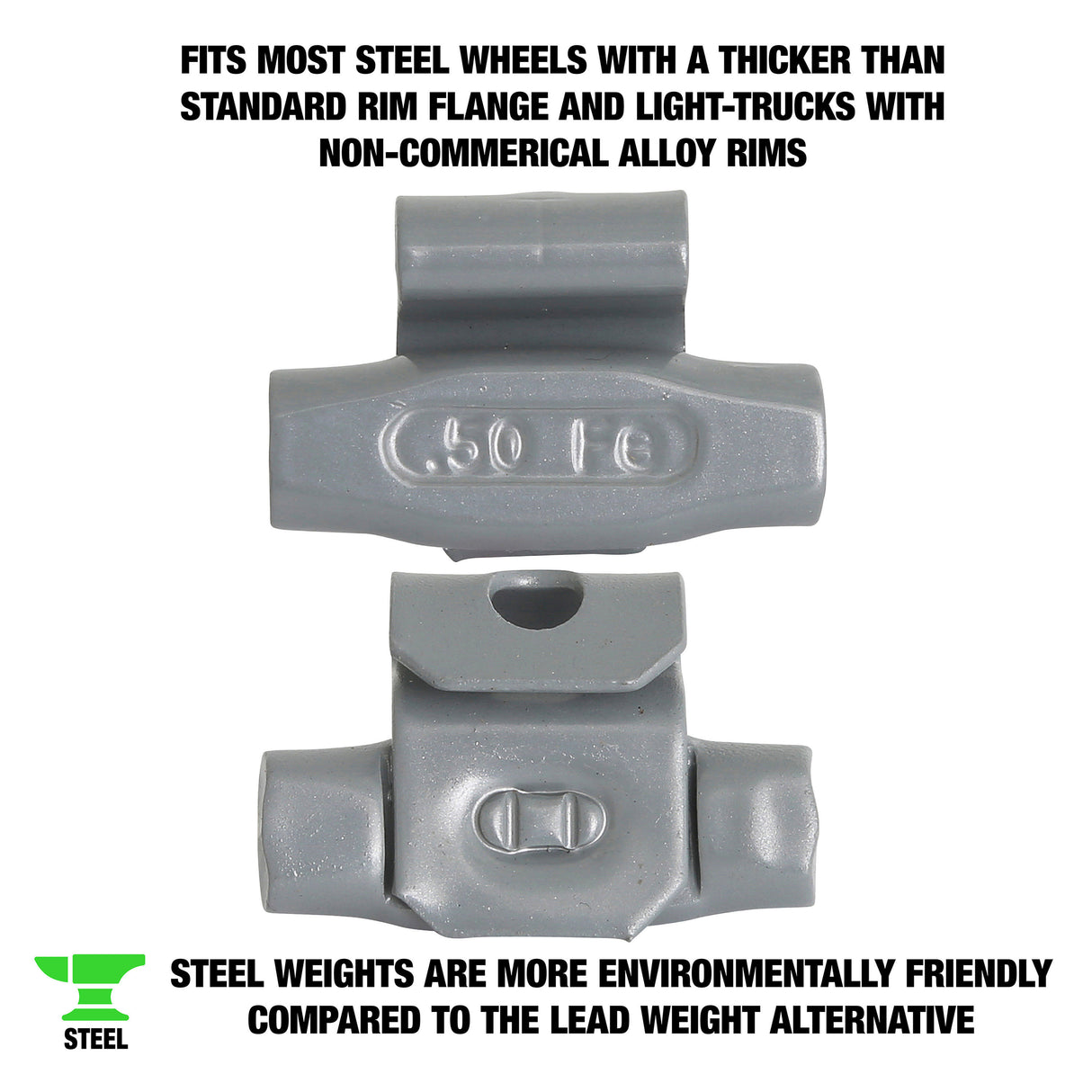 OEMTOOLS 23241 0.50 Oz. T Style Steel Wheel Weight - 1 Box of 25 Additional Image 1