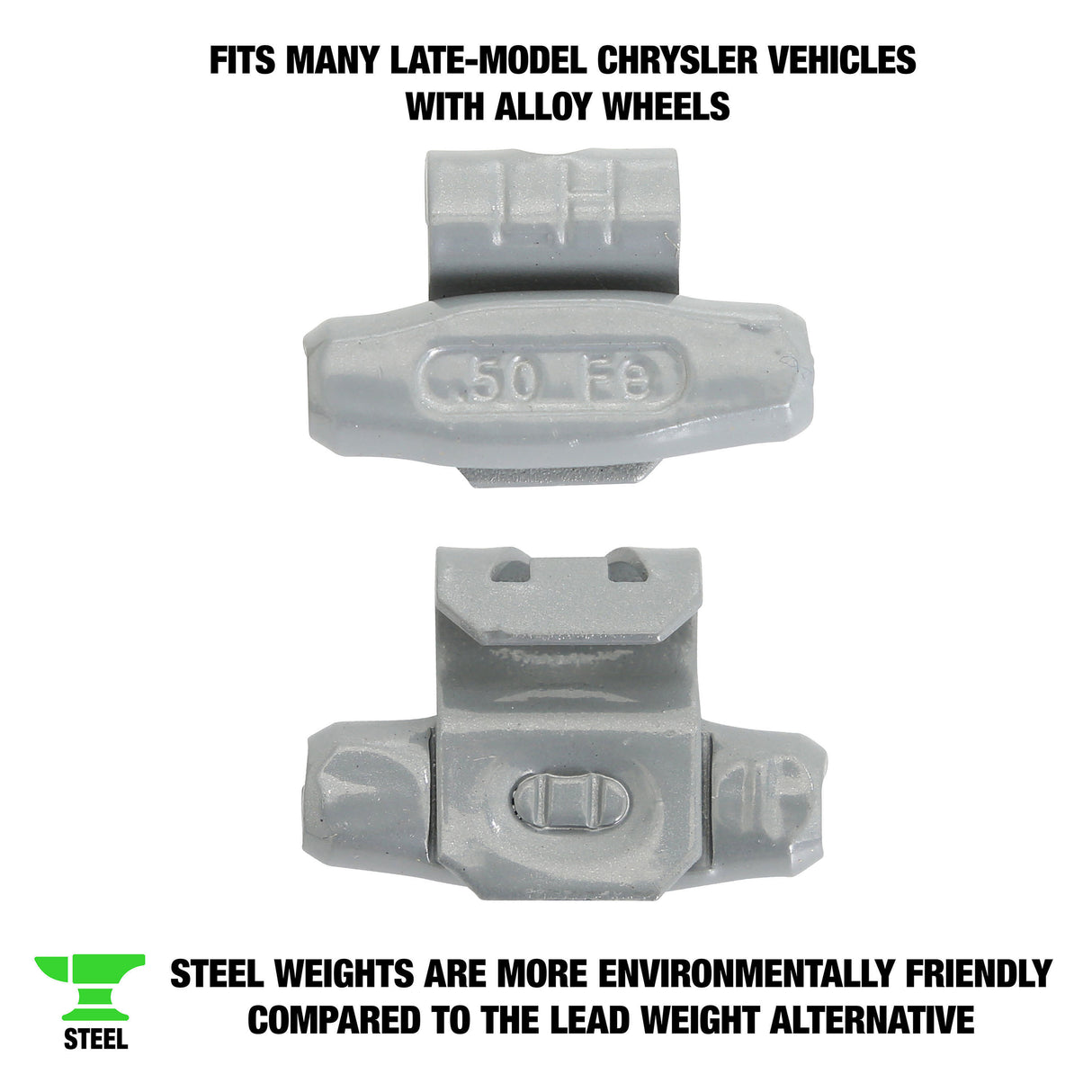 OEMTOOLS 23245 0.50 Oz. LH Style Steel Wheel Weigh - 1 Box of 25 Additional Image 1