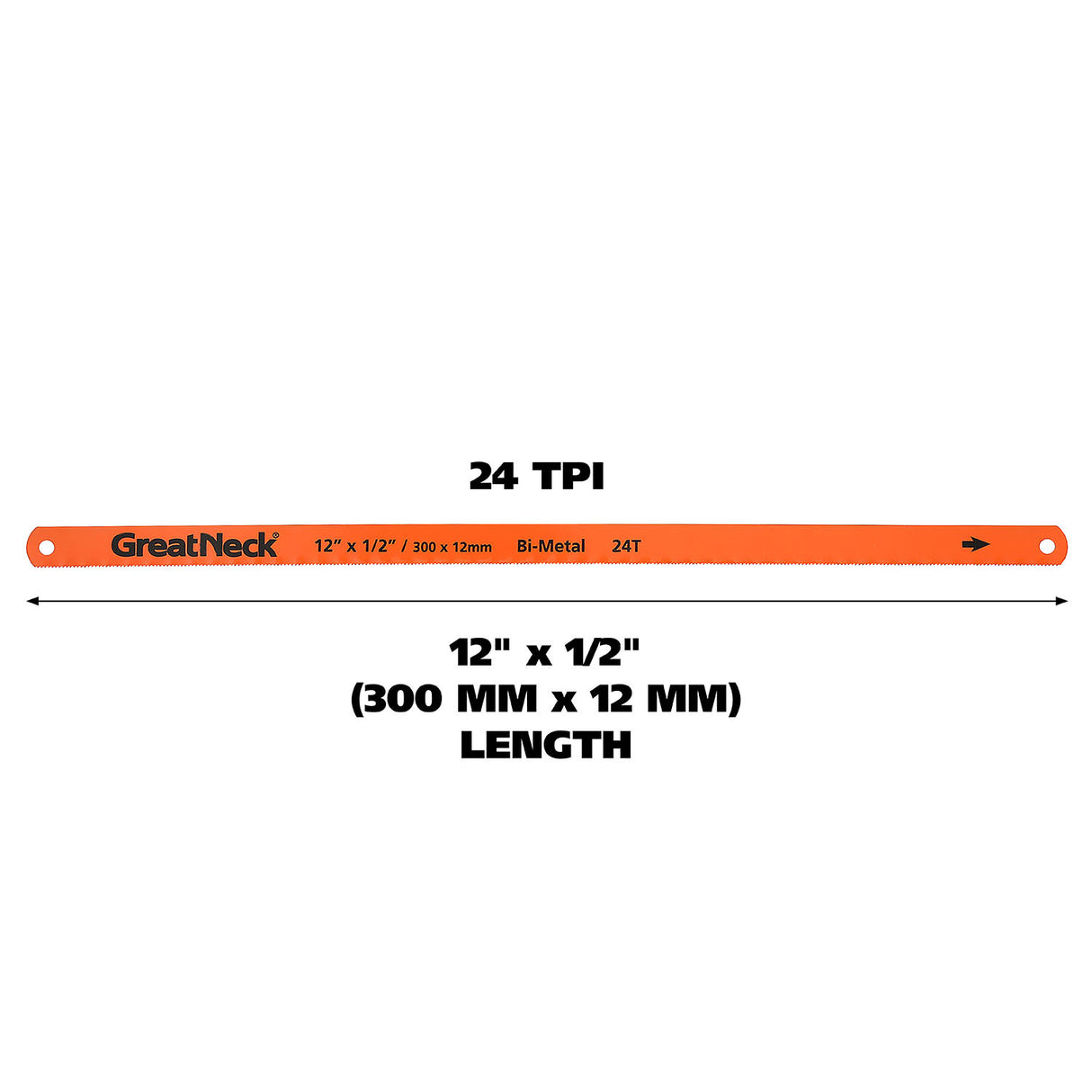 Greatneck 74014 12-Inch Bi-Metal Hacksaw Blade Set Additional Image 2