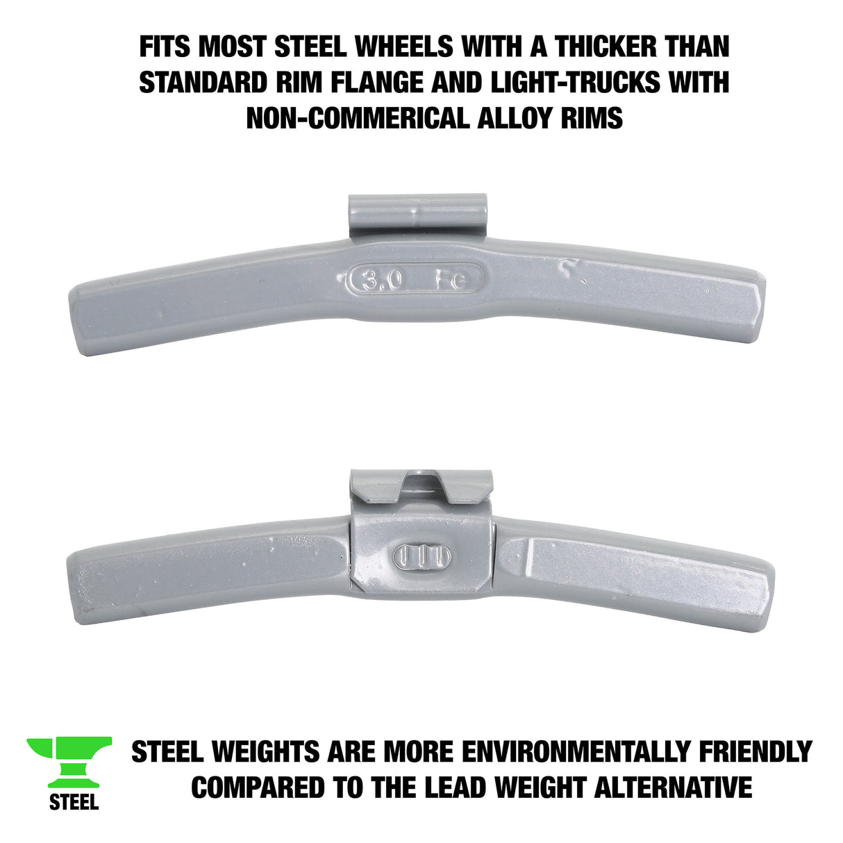OEMTOOLS 23288 3.0 Oz. T Style Steel Wheel Weight - 1 Box of 25 Additional Image 1