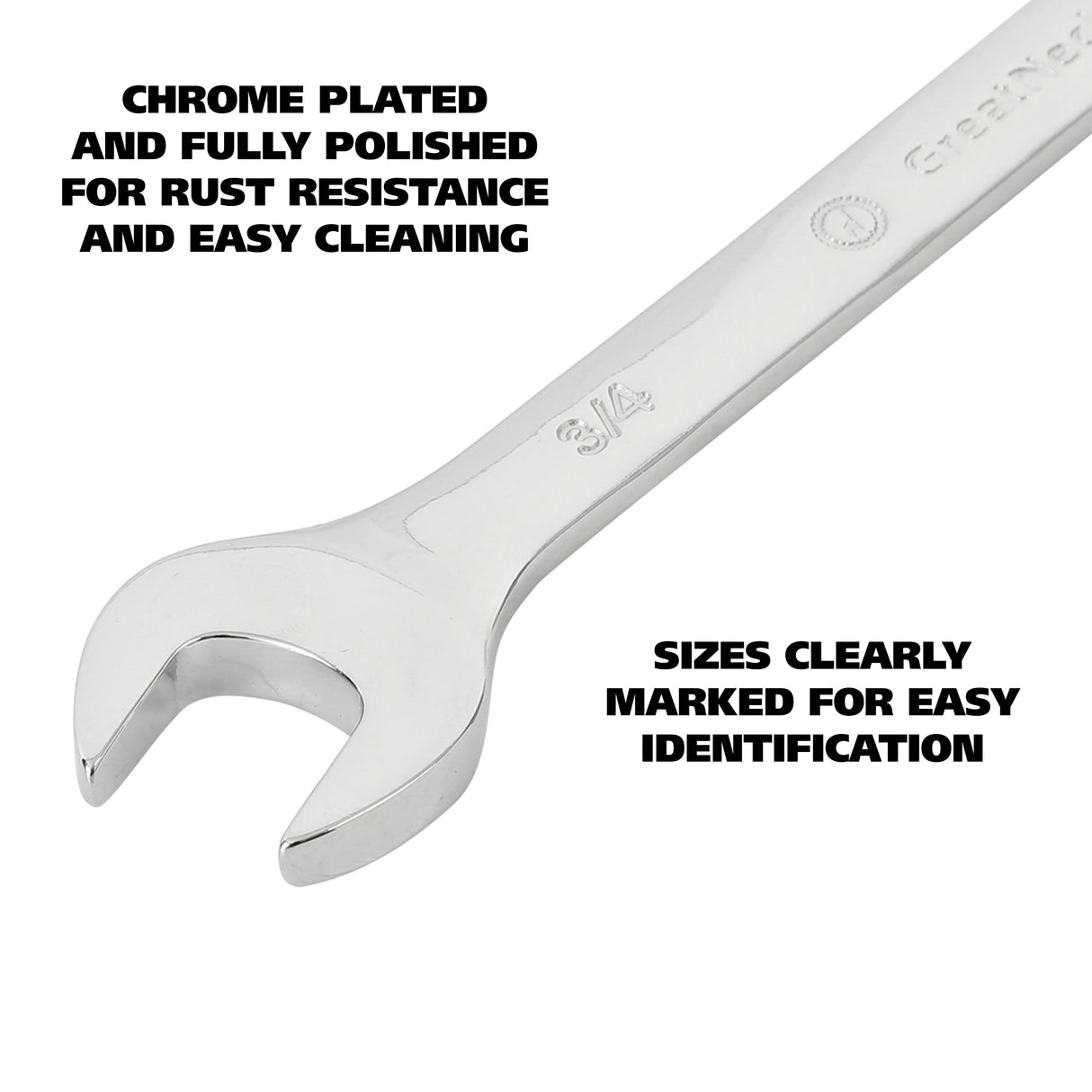 GreatNeck 51004 Combination Wrench SAE Set (11-Piece) with Rack Additional Image 2
