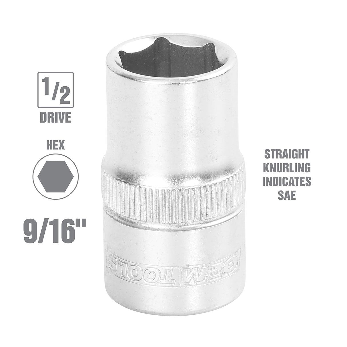 OEMTOOLS 22361 9/16 Inch 1/2 Inch Drive Socket Additional Image 1
