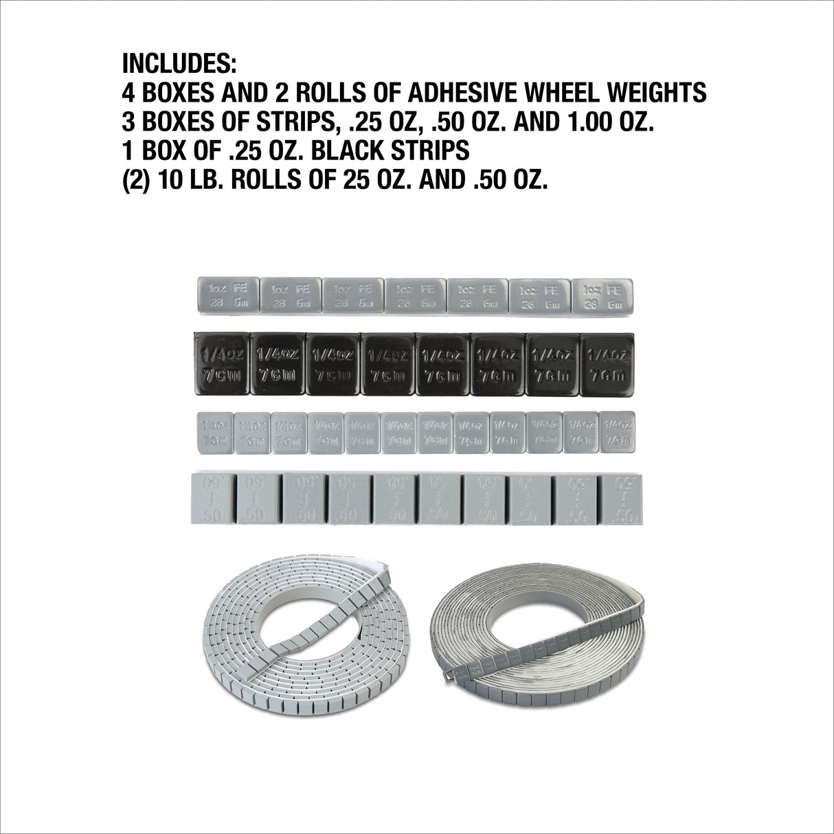OEMTOOLS 68956 Adhesive Wheel Weight Kit, Weights Only Additional Image 1