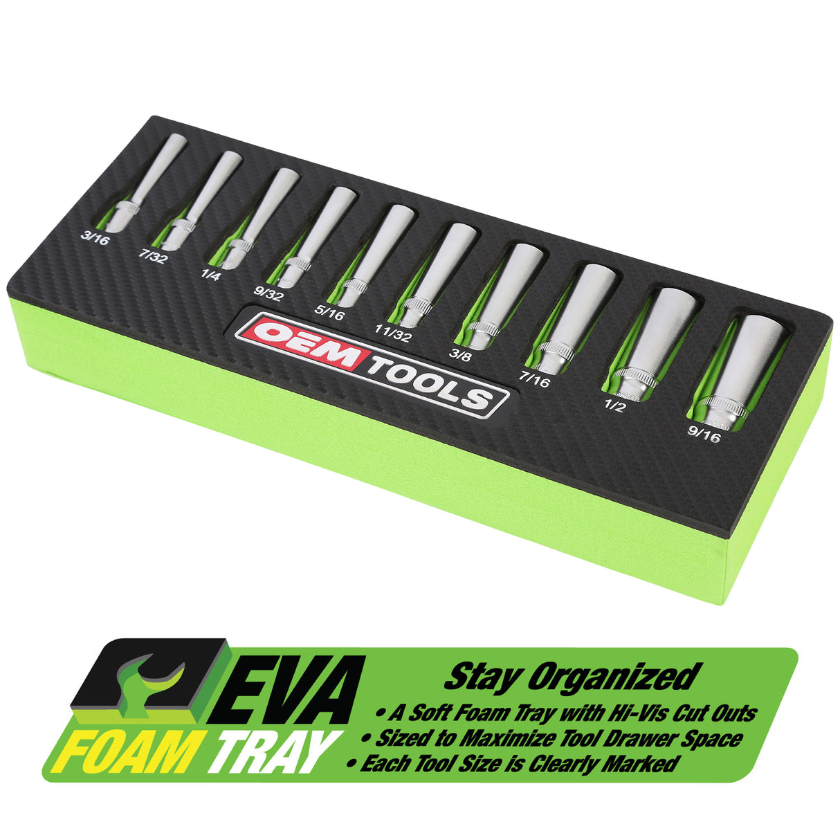 OEMTOOLS 23985 10 Piece 1/4in. Drive Deep Socket Set (SAE) Additional Image 3