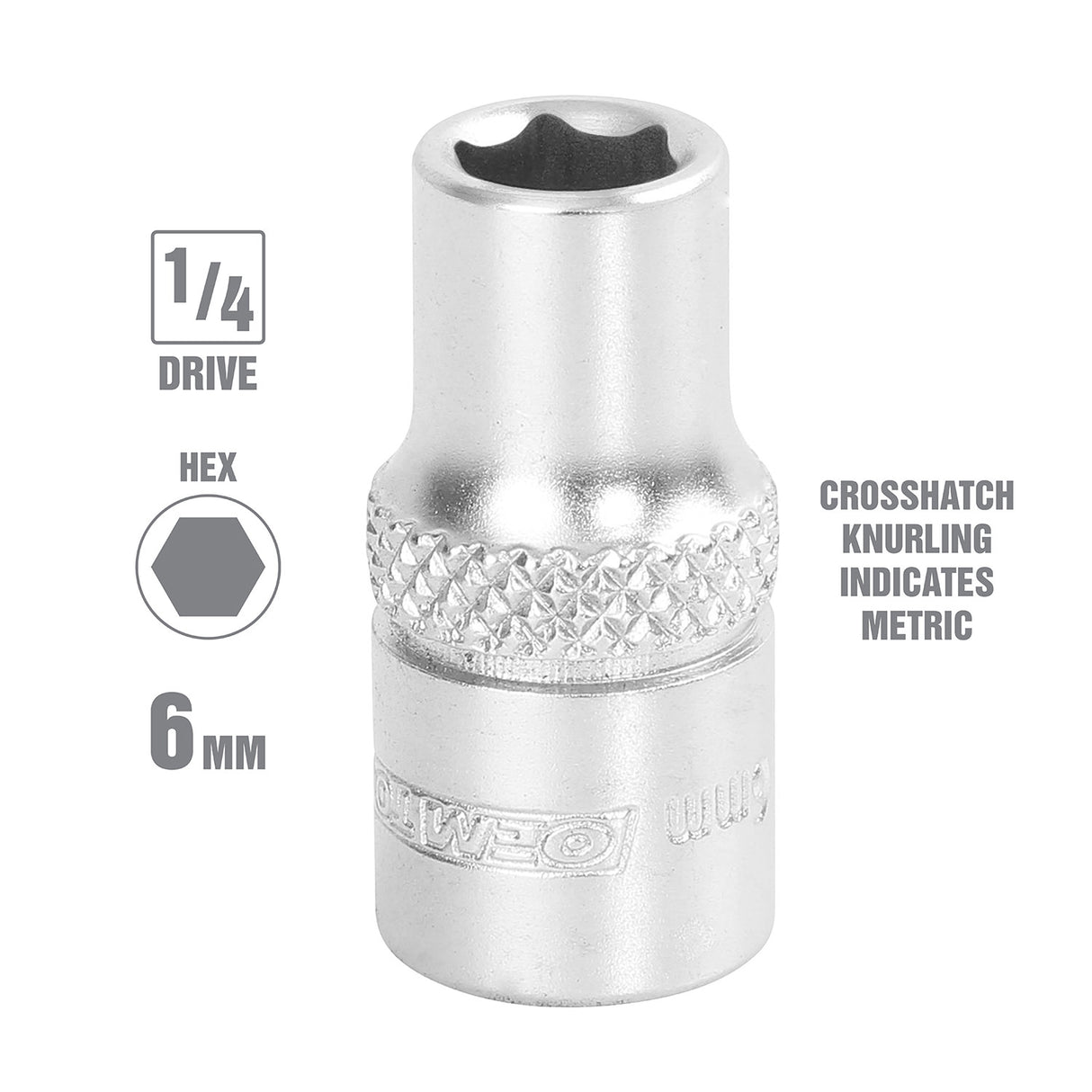 OEMTOOLS 22243 1/4 Inch Drive 6 Pt. Socket (6 mm) Additional Image 1