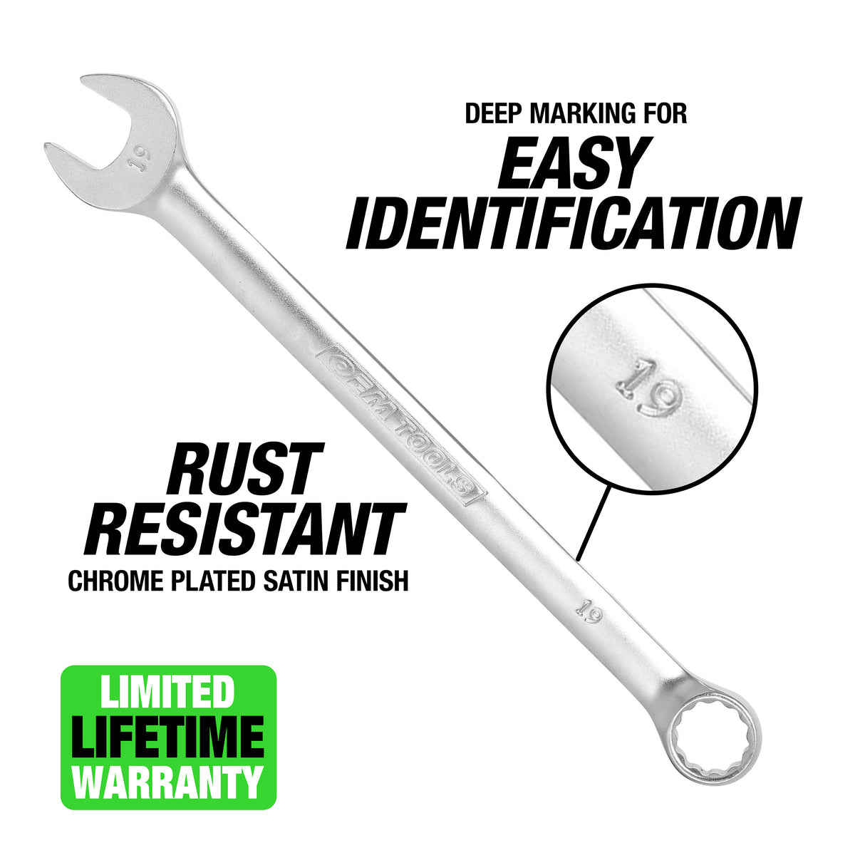 OEMTOOLS 22022 19 mm Combination Wrench (Metric) Additional Image 1