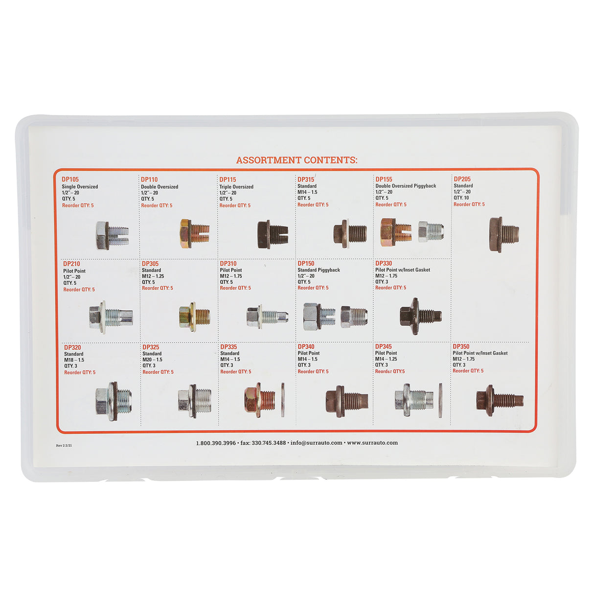 SUR&R DP454 Oil Drain Plug Assortment Additional Image 5