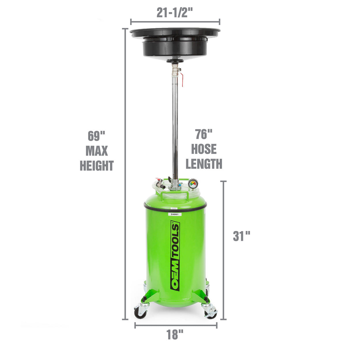 OEMTOOLS 24861 21 Gallon Waste Oil Drain Additional Image 1