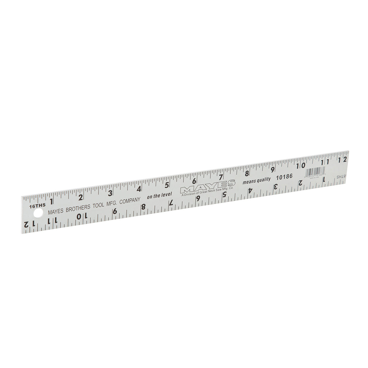 Mayes 10186 Straight Edge Aluminum Ruler (12 Inch x 1 Inch) Main Image
