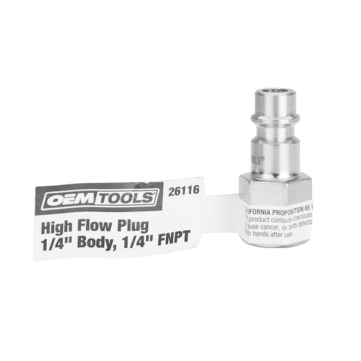 OEMTOOLS 26116 High Flow Plug, 1/4in. Body, 1/4in. FNPT Additional Image 2