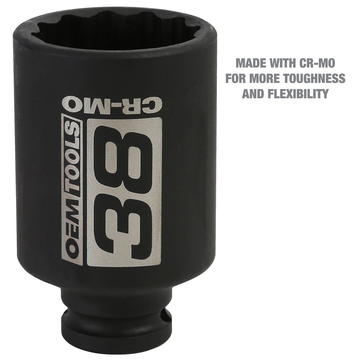 OEMTOOLS 24717 1/2 Inch Drive 12 Pt. Axle Nut Socket (38 mm) Additional Image 2