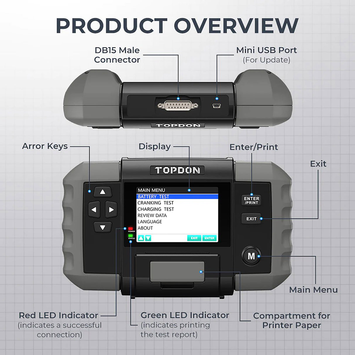 Topdon BT600 Battery Tester With Printer Additional Image 5