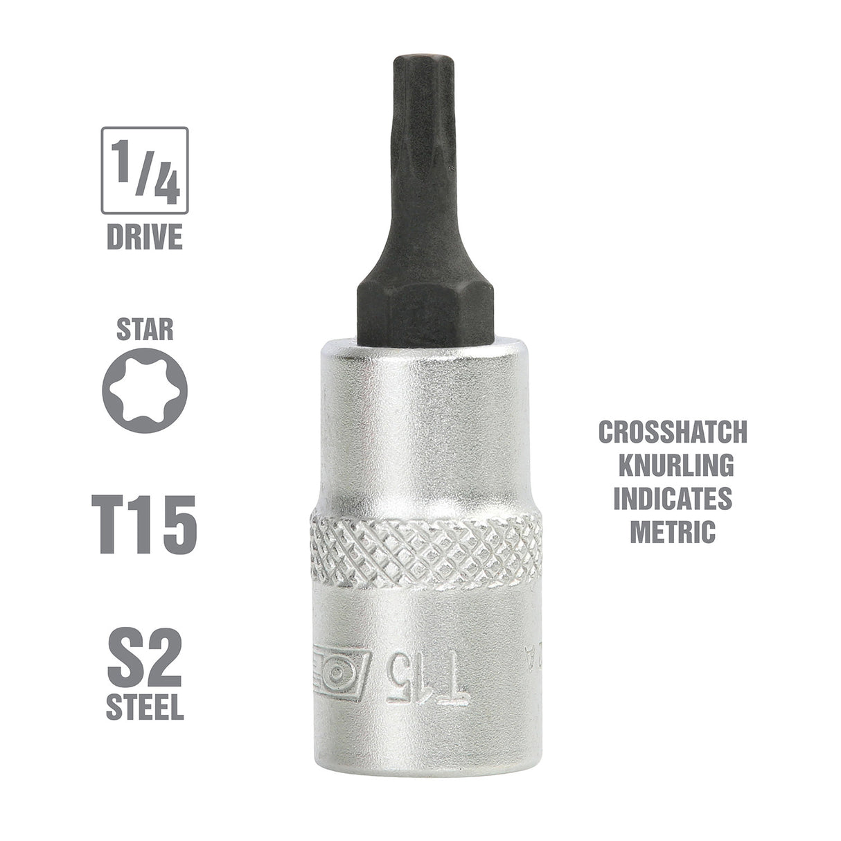 OEMTOOLS 22762 1/4 Inch Drive Star Socket Bit (T15) Additional Image 1
