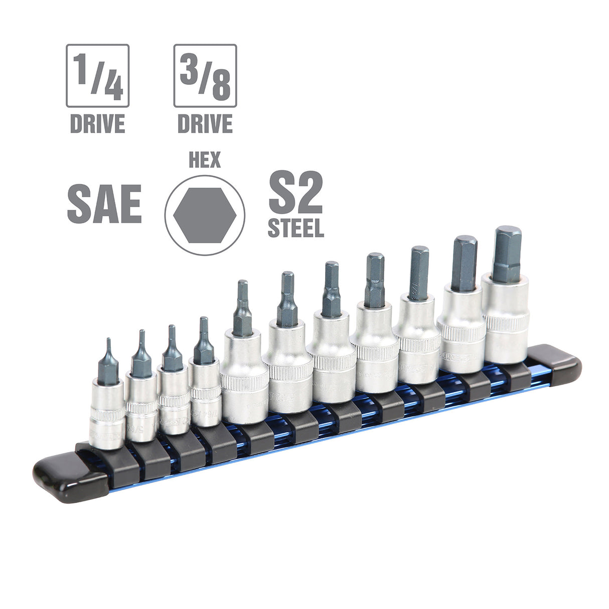 OEMTOOLS 22984 12 Piece Hex Bit Socket Set (SAE) Additional Image 1