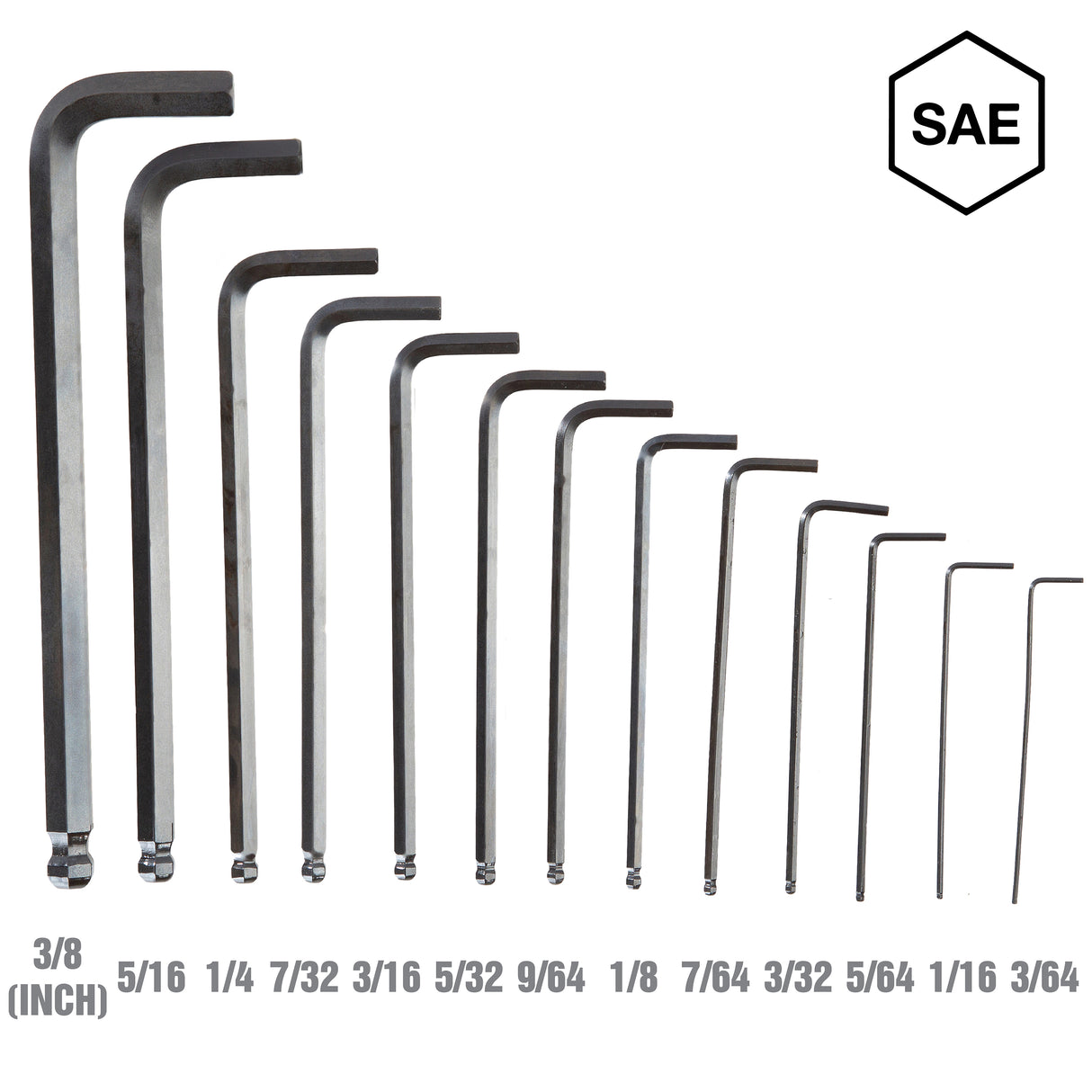 OEMTOOLS 24287 13 Piece SAE Hex Key Set Additional Image 1