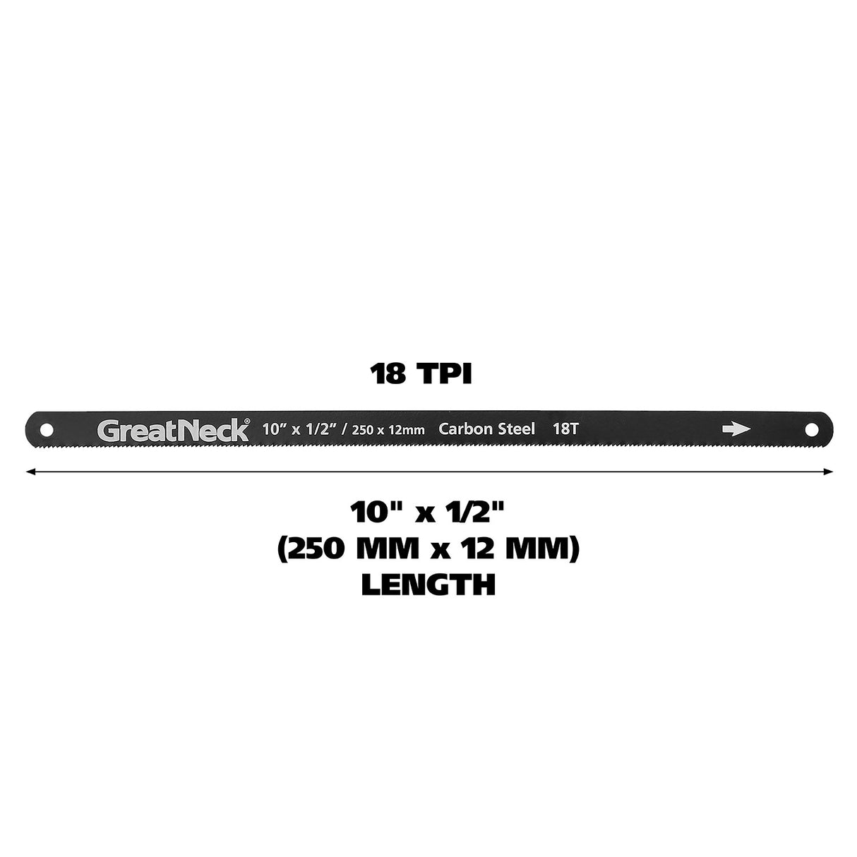 GreatNeck GF210 Standard Hacksaw Blades (10-Inch 18 TPI) – 2-Pack Additional Image 2