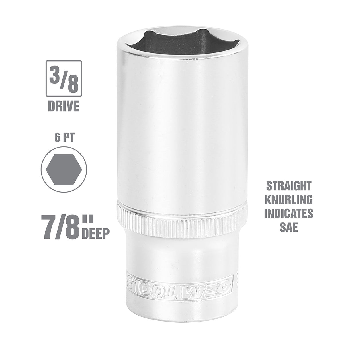 OEMTOOLS 22350 3/8 Inch Drive Deep Socket (7/8 Inch) Additional Image 1