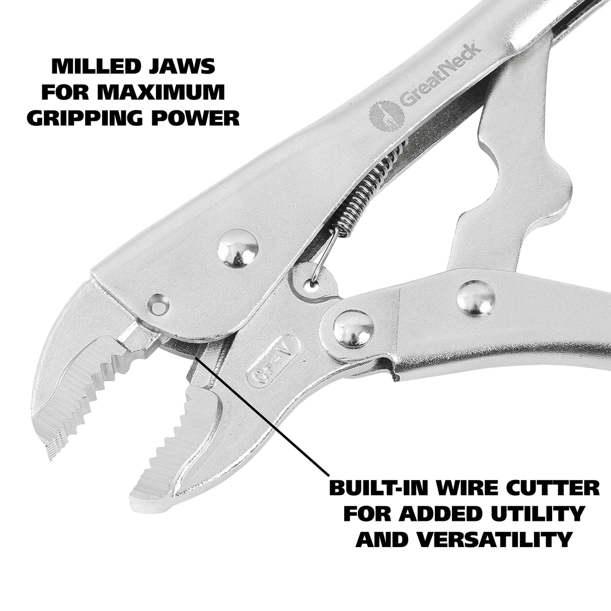 GreatNeck LP7CR 7 Inch Curved Jaw Locking Pliers Additional Image 2